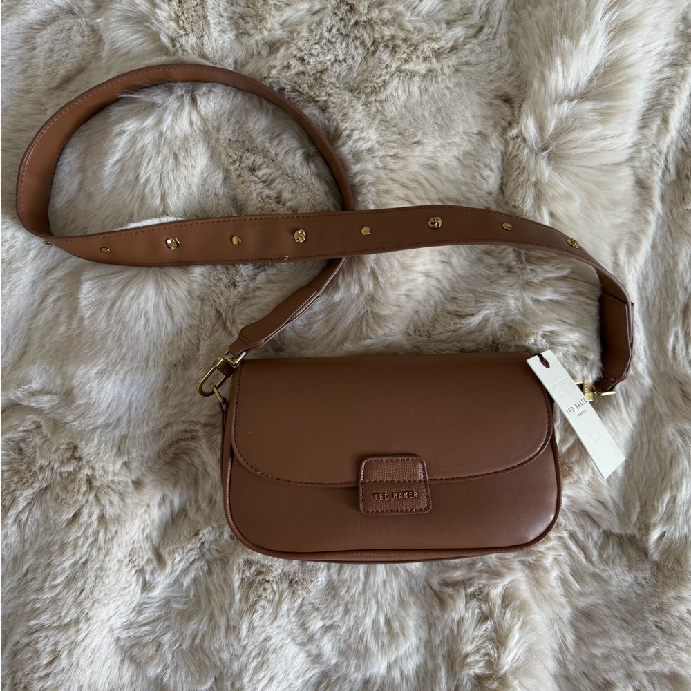 NWT! Ted Baker London Rory Leather Crossbody Bag "Butterscotch" Purse